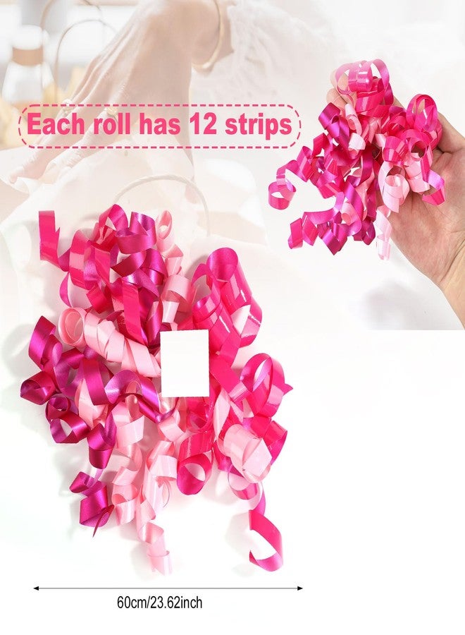 PEUTIER 12pcs Curly Bows for Gift Wrapping, Self Adhesive Curly Ribbon Bows Twist Tie Ribbon Gift Bags Decor for Birthday Wedding Party Anniversary (Purple Pink Mixed) - Image 2